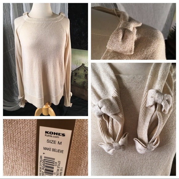 LC Lauren Conrad Sweaters - Lauren Conrad Metallic Bow Sweater Med